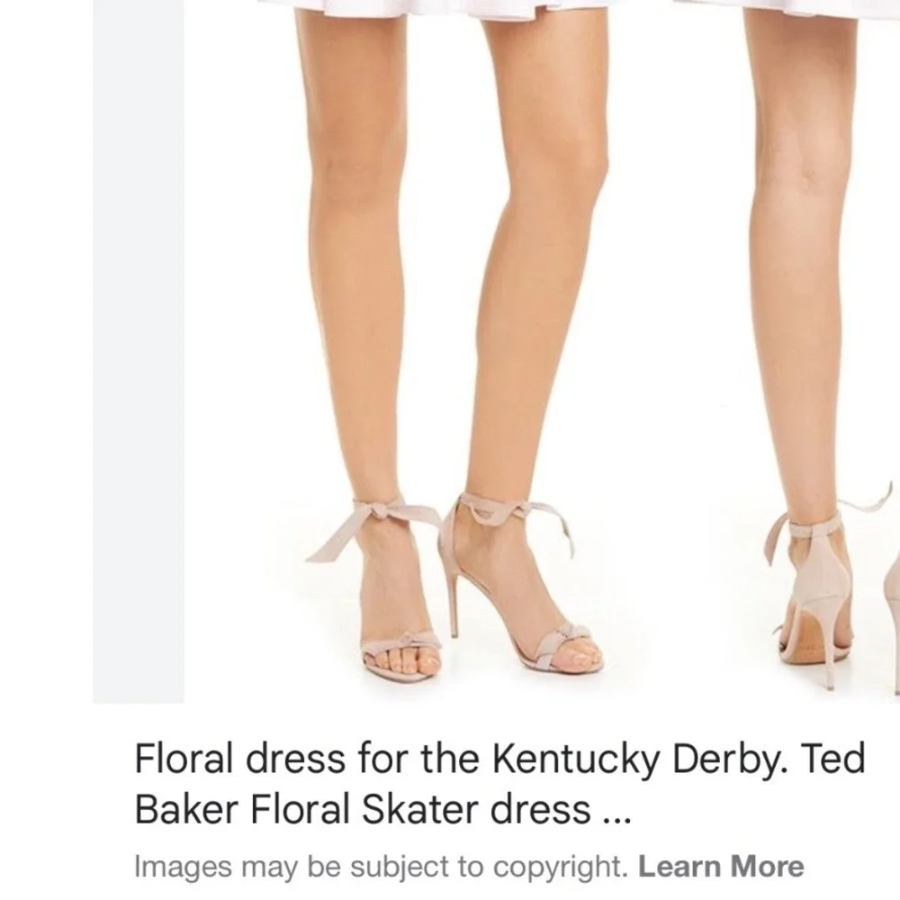 Ted Baker London Floral Skater Dress White haylinn woodland Kentucky derby M L 4 - Picture 10 of 10